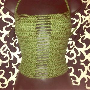 Slit handmade crop top